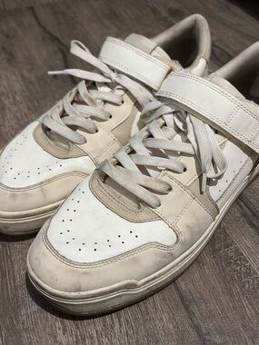 H&M Off-White Hook and Loop Strap Court Sneakers